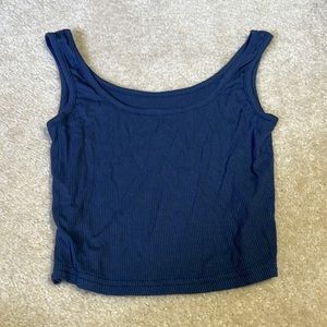 blue cropped tank